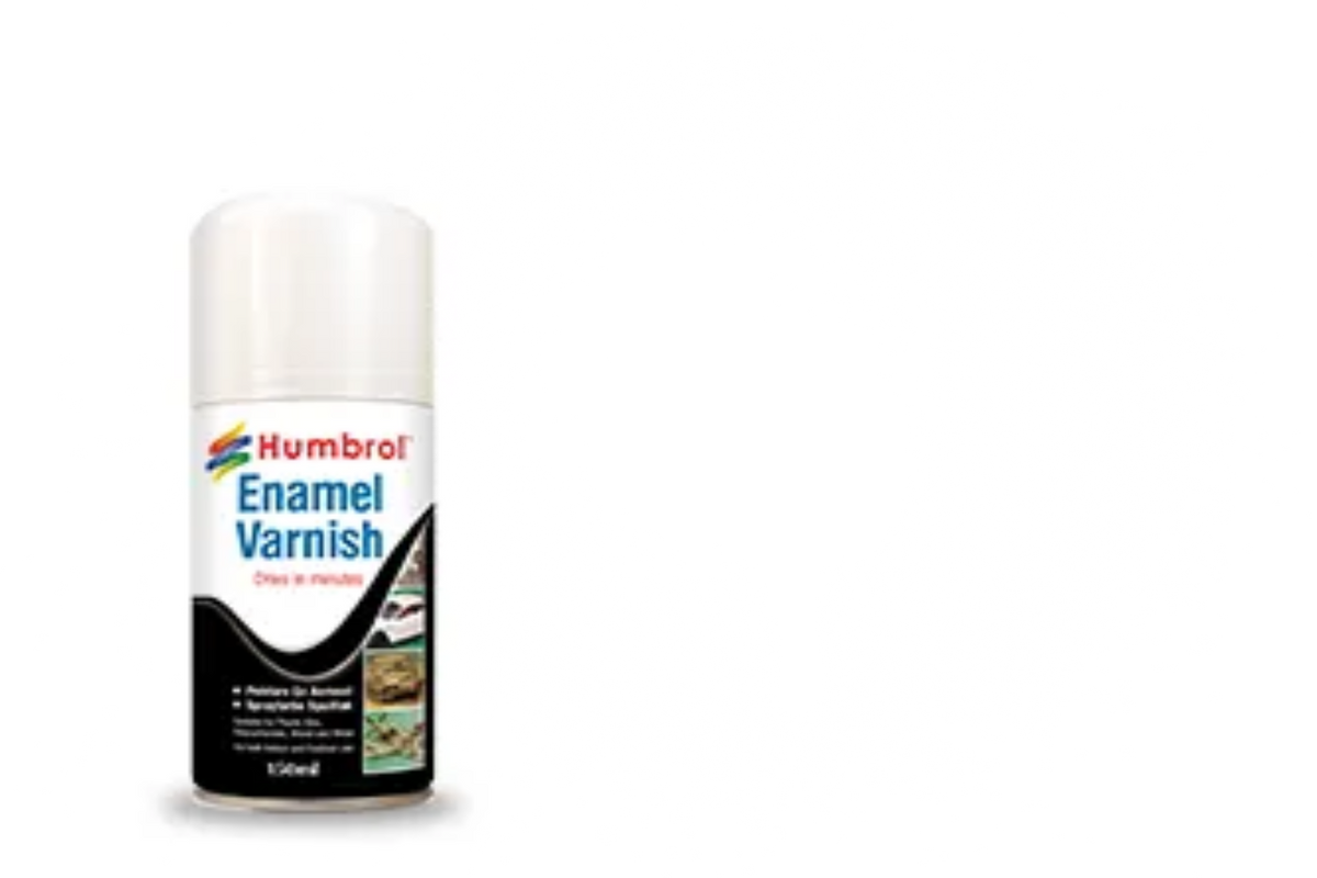 Humbrol AD6998 Matt Enamel Varnish Spray 150ml aerosol can.