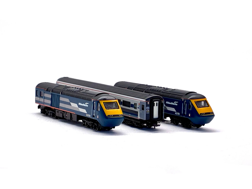 Graham Farish 371-475A HST 125 3 car set in Midland Mainline new livery