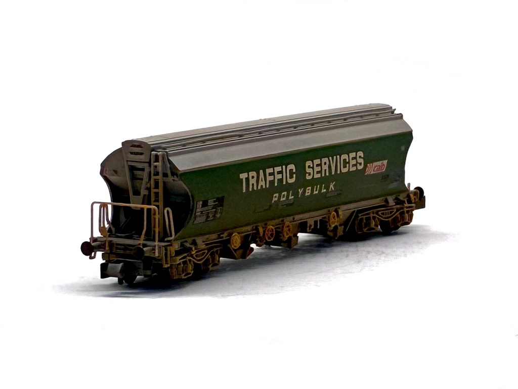 Graham Farish 373-235 Bulk grain bogie hopper wagon 'Traffic Services' weathered
