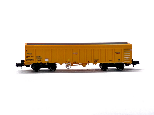 Dapol 2F-045-008 IOA 'Merlin' bogie ballast wagon in Network Rail yellow
