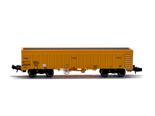Dapol 2F-045-002 IOA 'Merlin' bogie ballast wagon in Network Rail yellow