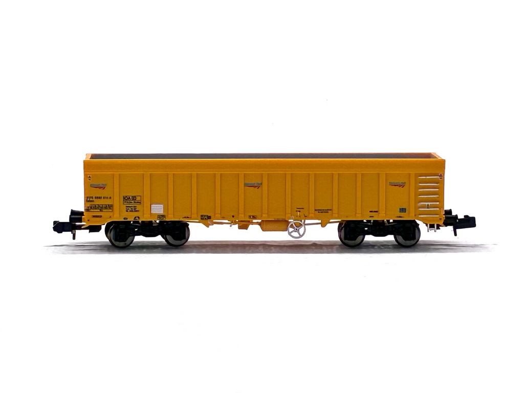 Dapol 2F-045-001 IOA 'Merlin' bogie ballast wagon in Network Rail yellow