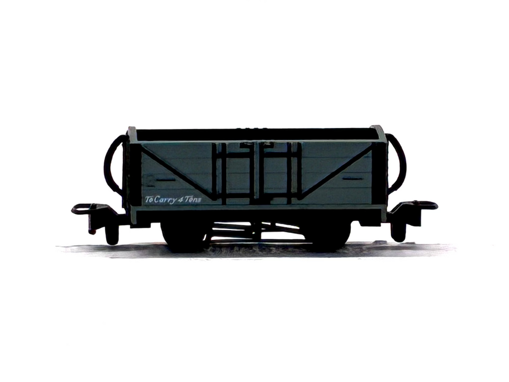 Peco Products GR-200U 4-wheel open wagon in plain freight grey