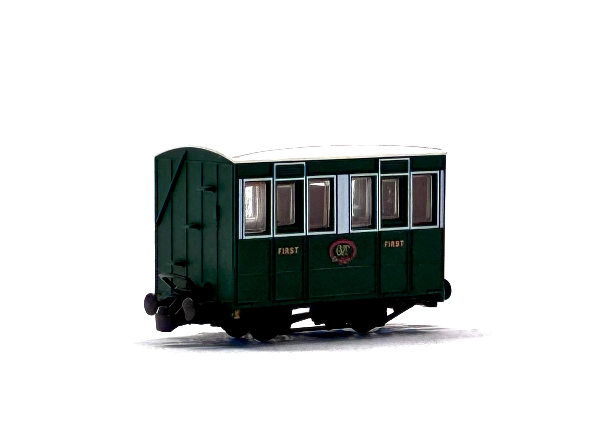 Peco Products GR-505 4-wheel first class coach in Glyn Valley Tramway green