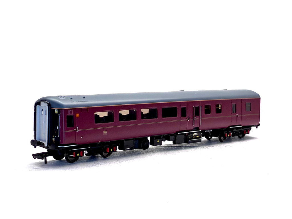 Hornby R40374 EWS Business Coach Pack with four Mk2F coaches in EWS lined maroon