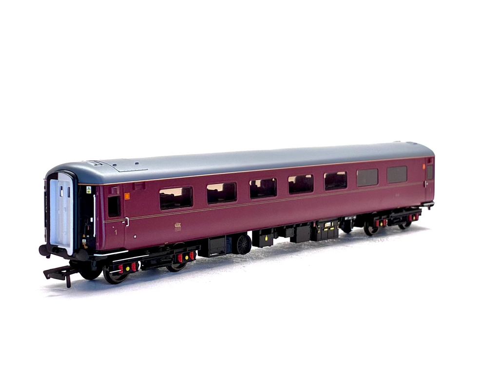 Hornby R40374 EWS Business Coach Pack with four Mk2F coaches in EWS lined maroon