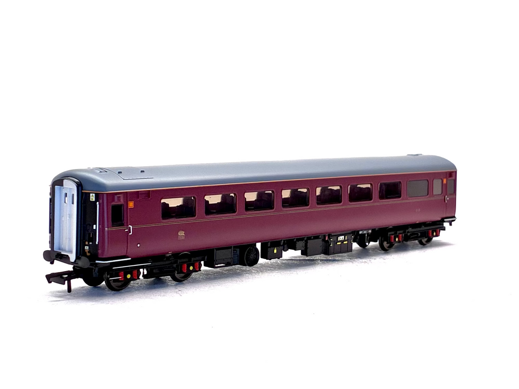 Hornby R40374 EWS Business Coach Pack with four Mk2F coaches in EWS lined maroon