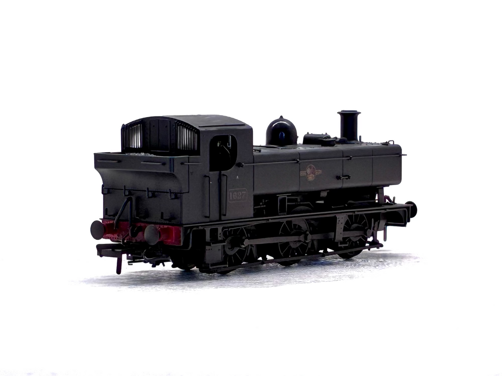 Rapido Trains UK MR-305A Class 16xx Pannier 0-6-0PT 1627 in BR black with late crest weathered