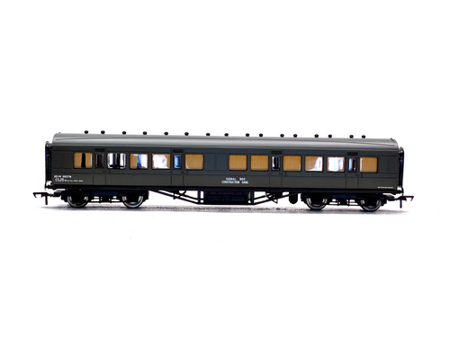 Bachmann Branchline 34-253 Period I 57ft ex-LMS composite coach in BR departmental olive green 'Signals'