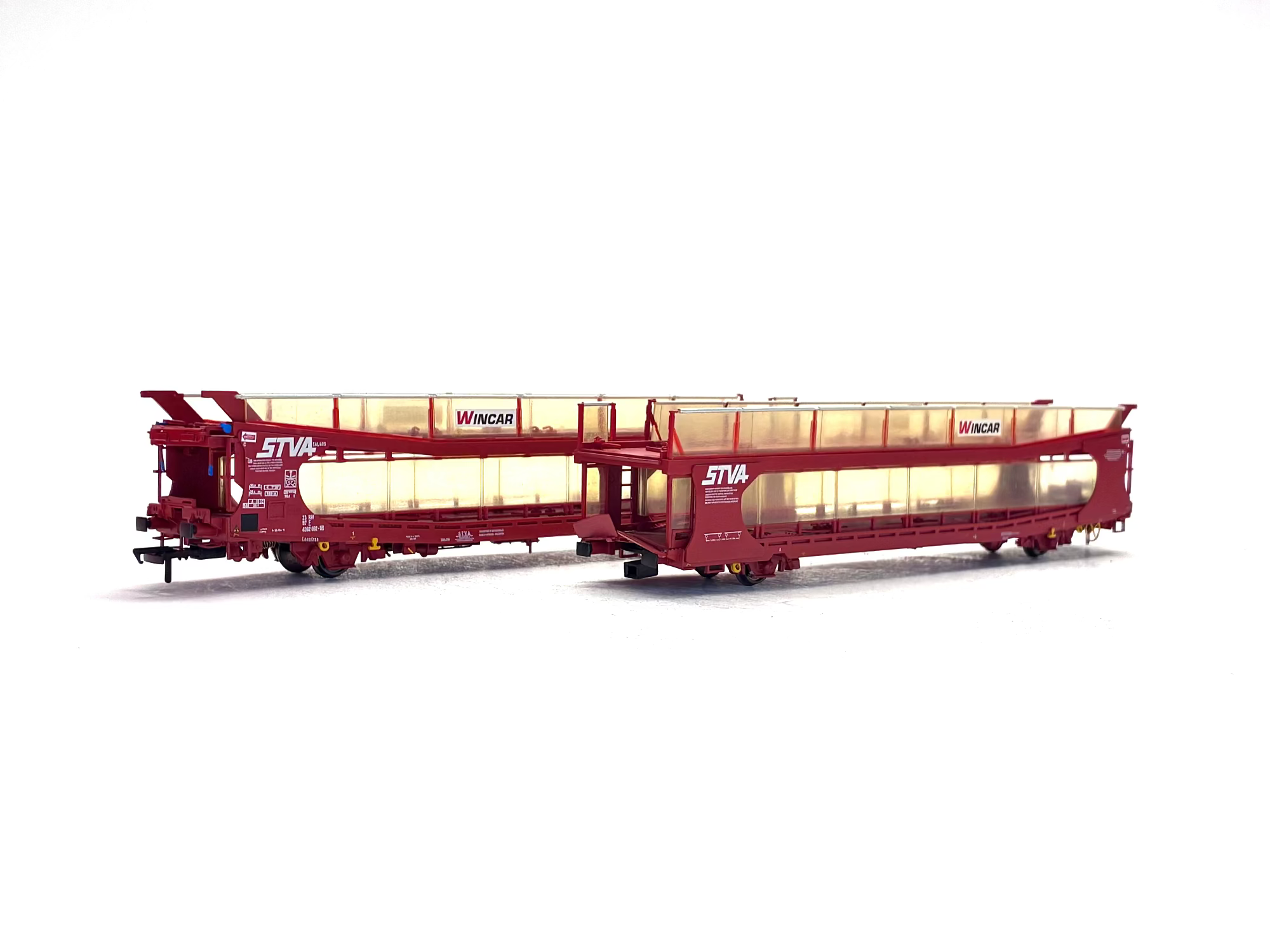 Bachmann Branchline 38-250 IPA twin double deck car transporter red front view