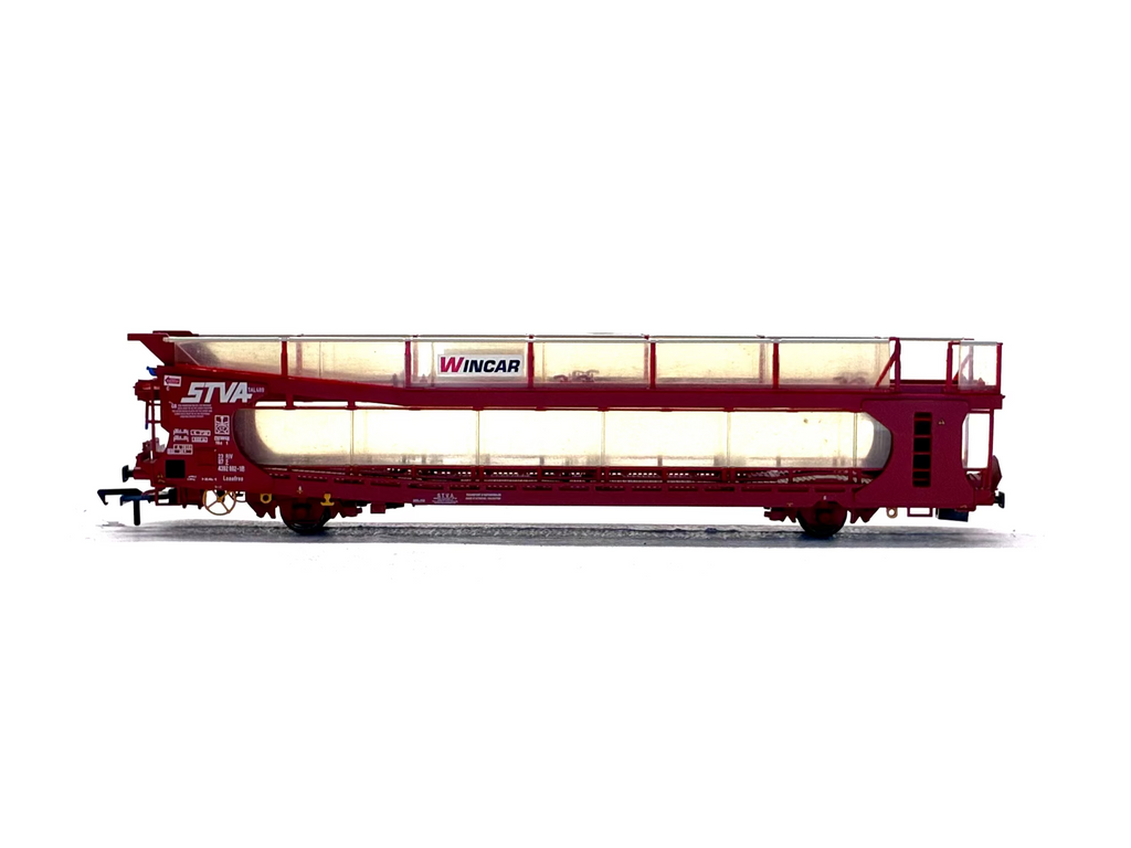 Bachmann Branchline 38-250 IPA twin double deck car transporter red side view
