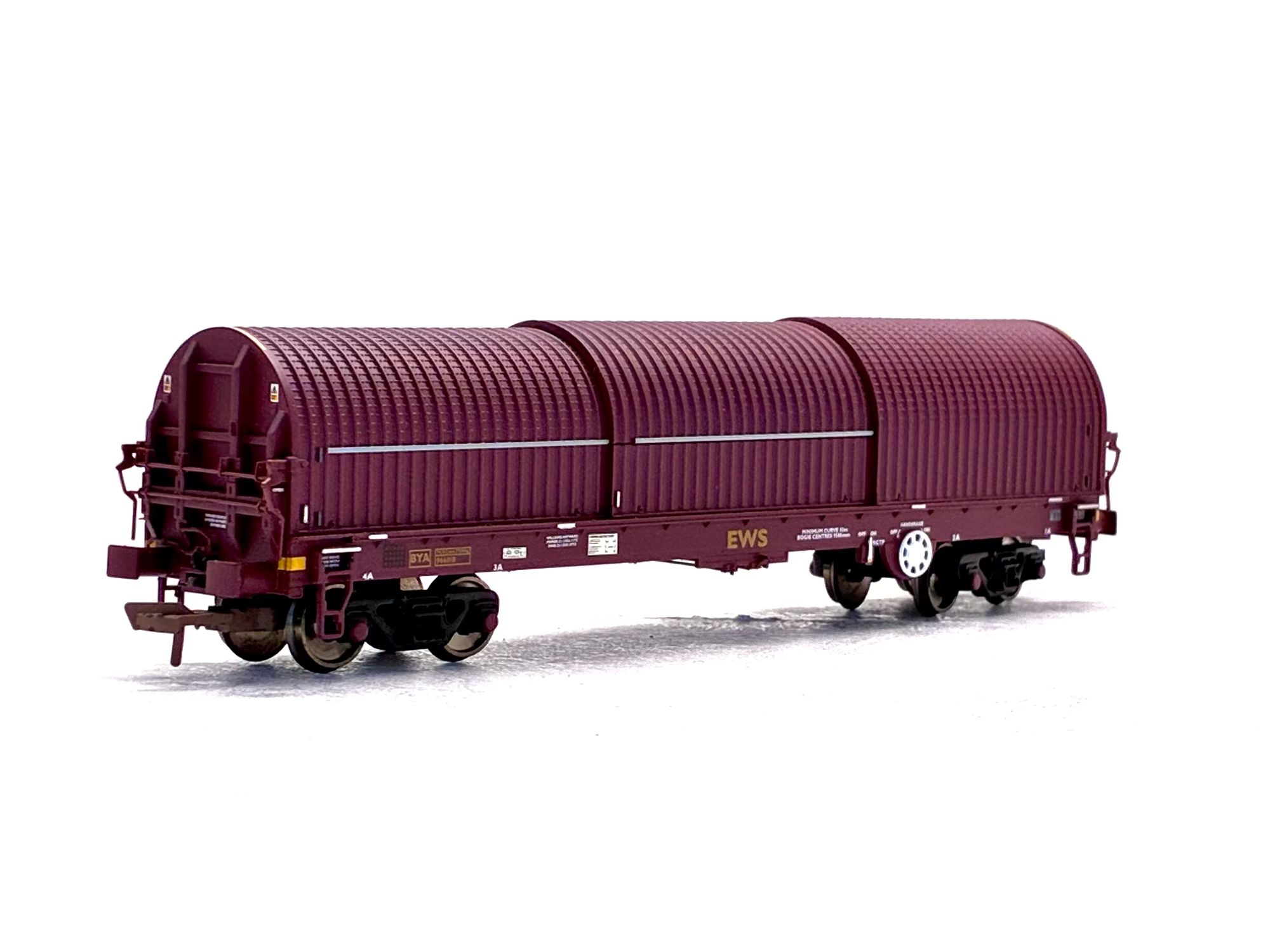Bachmann Branchline OO Gauge 37-626 102 Ton Thrall BRA steel coil carrier Maroon back view