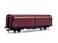 Bachmann Branchline OO Gauge 37-606 46 Ton VGA sliding wall van Maroon and yellow stripes front view