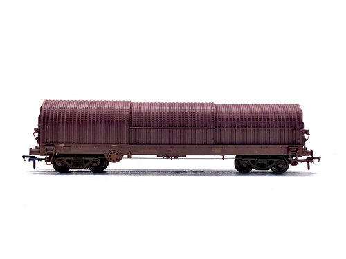 Bachmann Branchline OO Gauge 37-628A 102 Ton Thrall BRA steel strip carrier Maroon side view