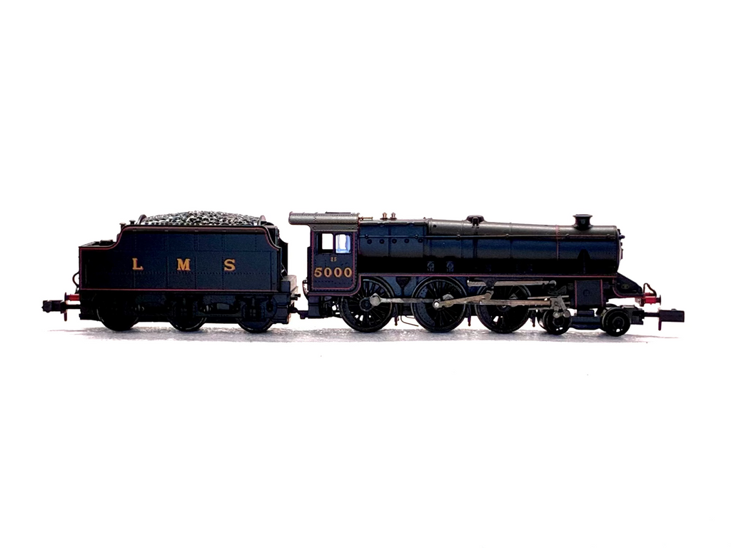 Graham Farish 372-135A Class 5MT 'Black 5' 5000 black steam locomotive side view