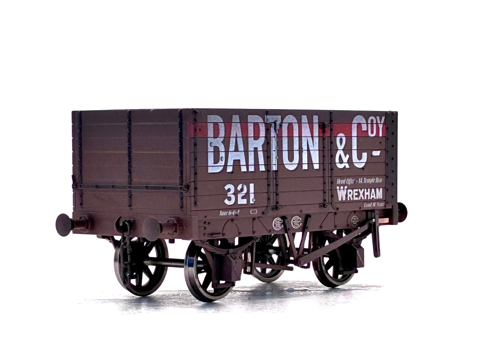 Dapol O Guage Barton and Coy, Wrexham Wagon back view