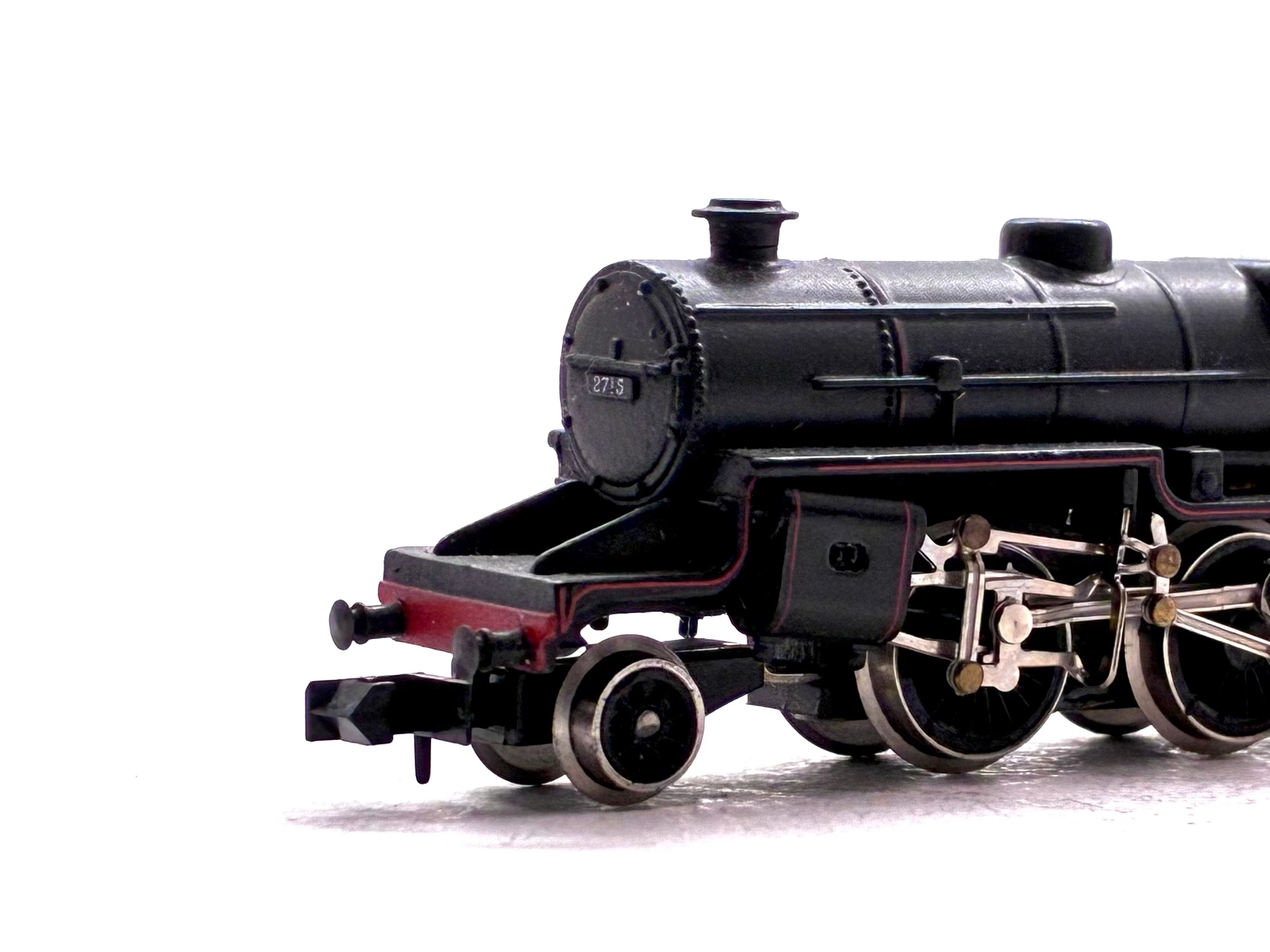 Graham Farish 1851 Class 5MT Crab 2715 LMS lined black N Gauge steam locomotive, pre-owned and boxed.