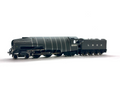 Hand-built N Gauge Hush Hush steam locomotive model finished in grey livery.