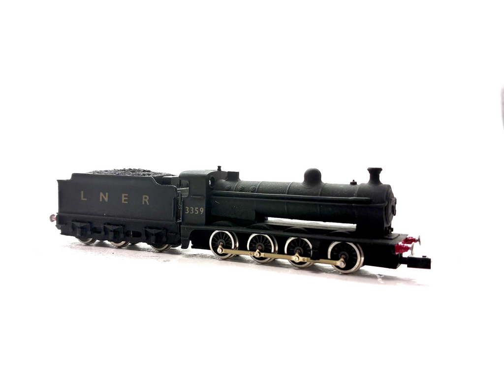 Union Mills 3359UM Class Q2 0-8-0 steam locomotive No. 3359 in LNER black livery, pre-owned and boxed, N Gauge.