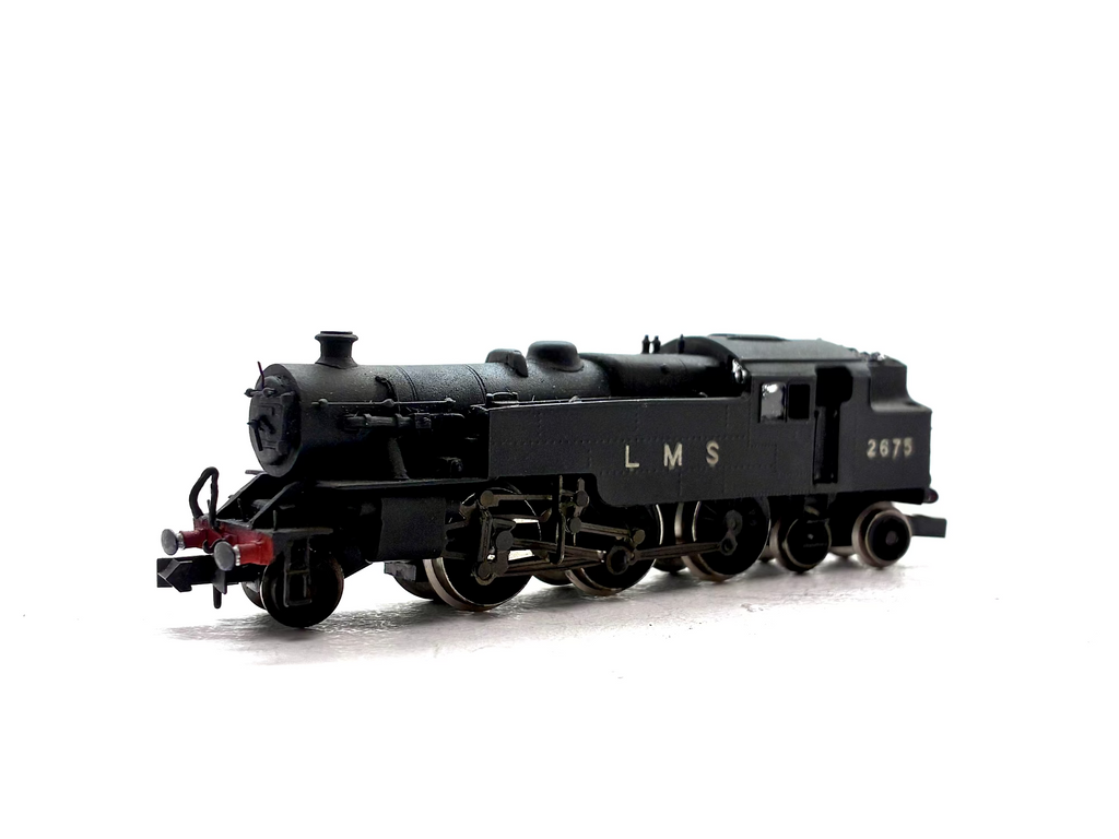 Pre-owned kit-built Fairburn 2-6-4T tank locomotive No. 2675 in LMS black livery, N Gauge.