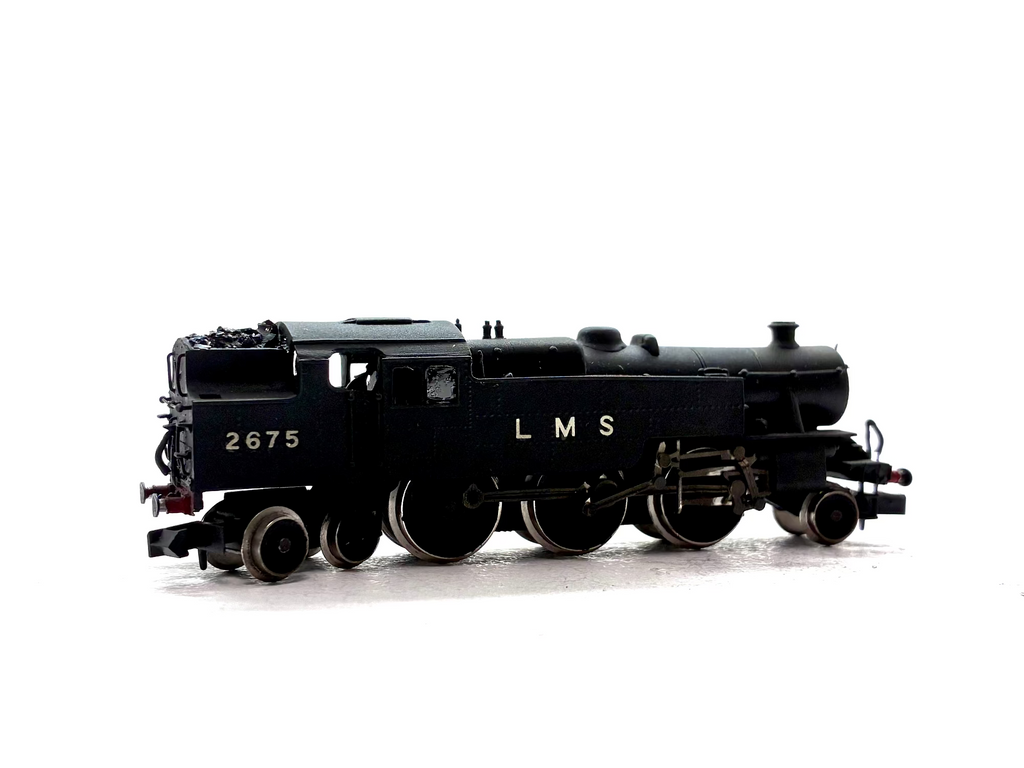 Pre-owned kit-built Fairburn 2-6-4T tank locomotive No. 2675 in LMS black livery, N Gauge.
