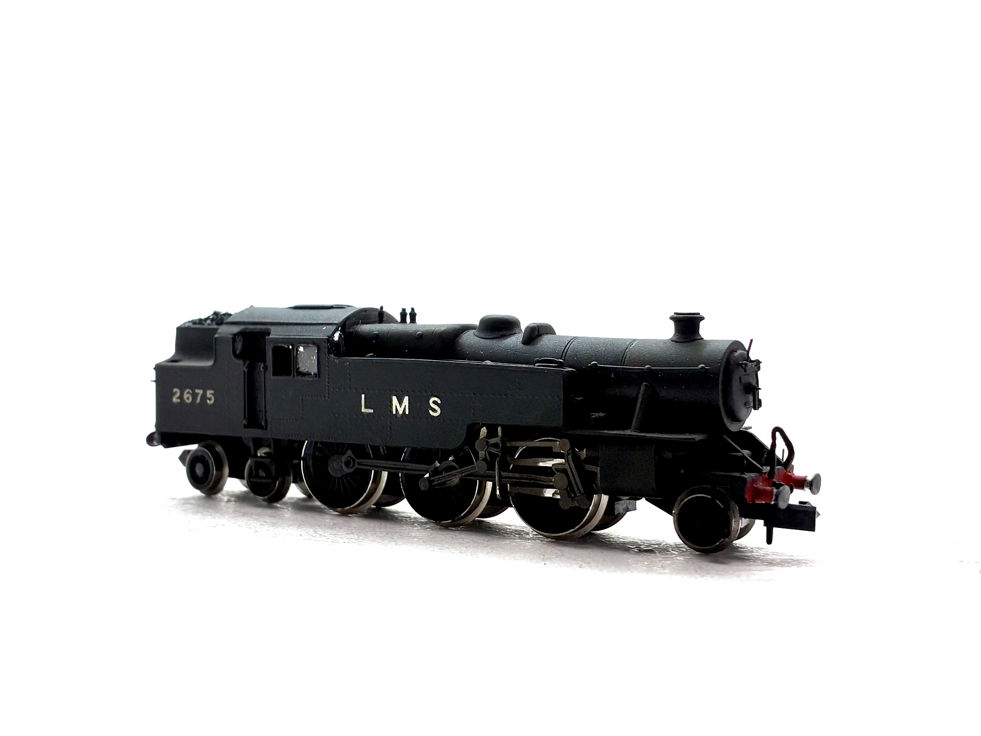 Pre-owned kit-built Fairburn 2-6-4T tank locomotive No. 2675 in LMS black livery, N Gauge.