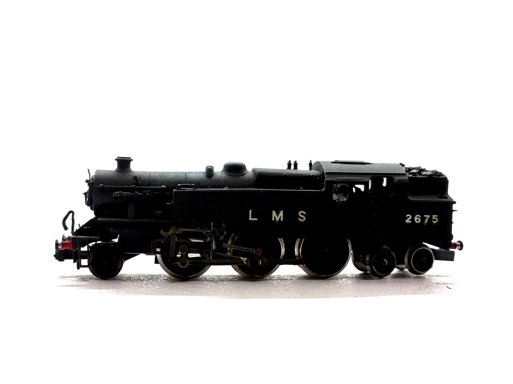 Pre-owned kit-built Fairburn 2-6-4T tank locomotive No. 2675 in LMS black livery, N Gauge.