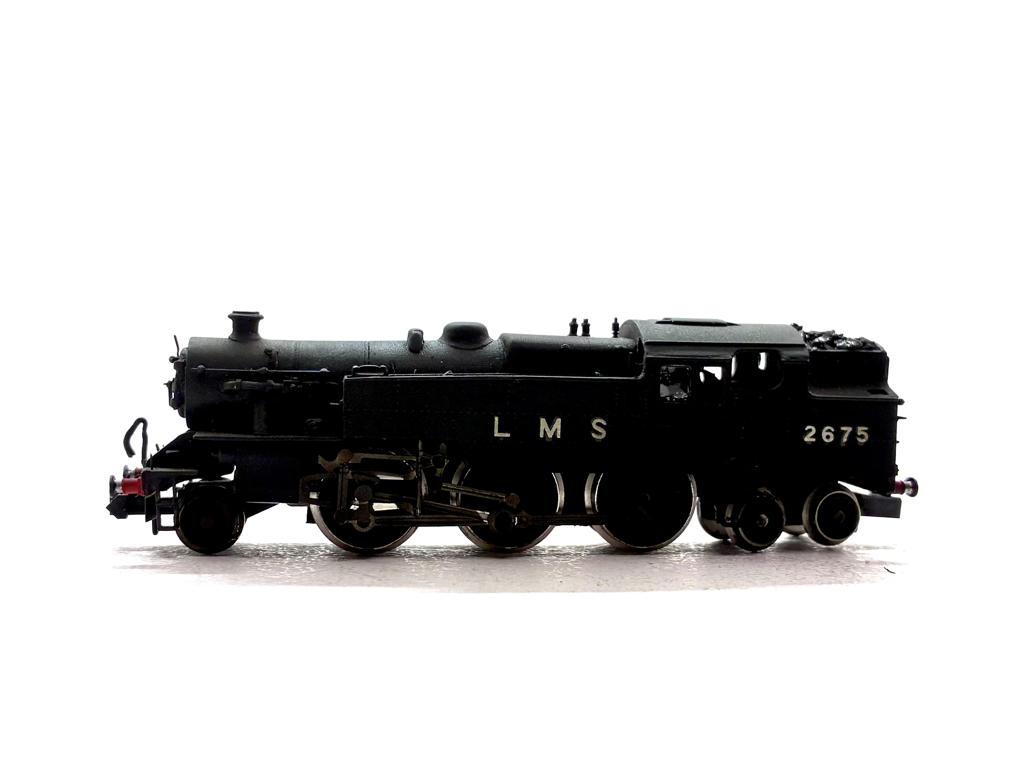 Pre-owned kit-built Fairburn 2-6-4T tank locomotive No. 2675 in LMS black livery, N Gauge.