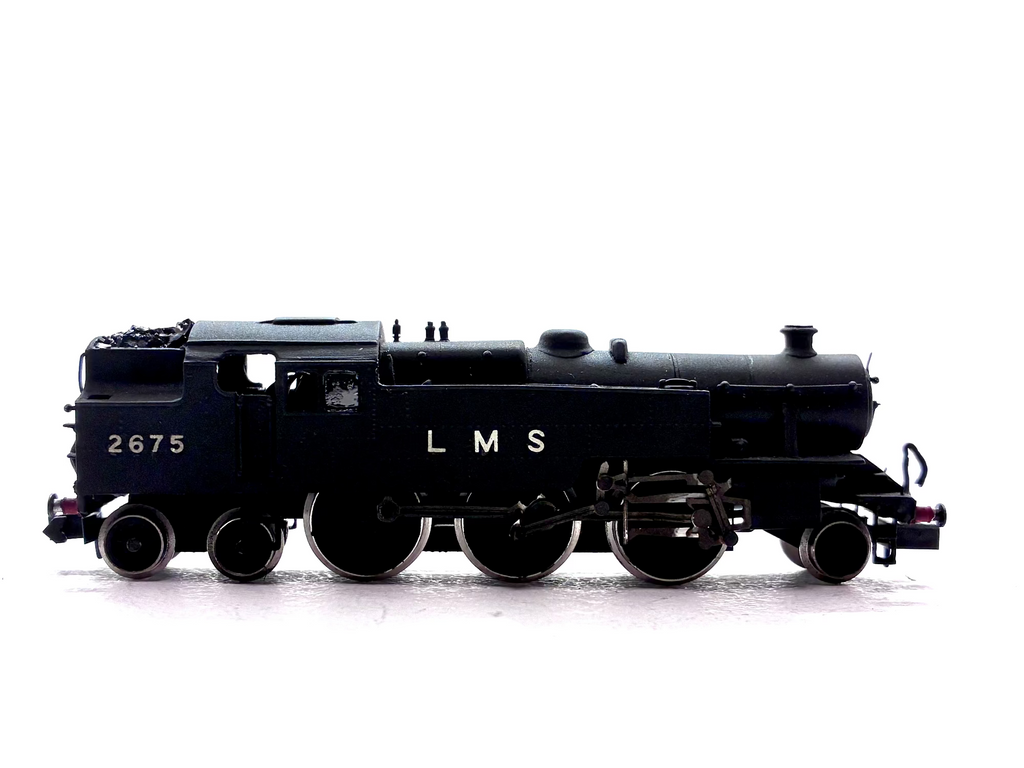 Pre-owned kit-built Fairburn 2-6-4T tank locomotive No. 2675 in LMS black livery, N Gauge.