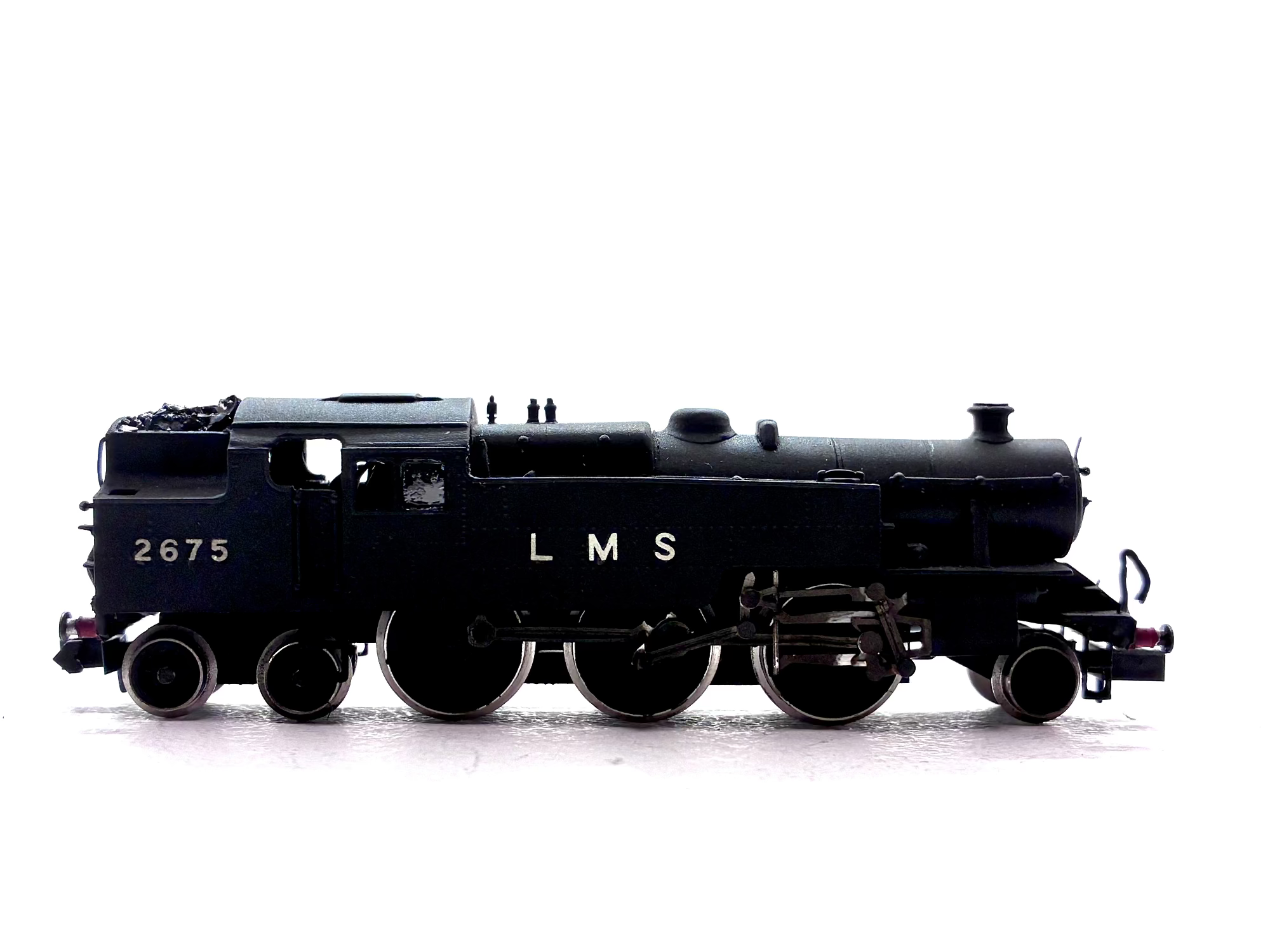 Pre-owned kit-built Fairburn 2-6-4T tank locomotive No. 2675 in LMS black livery, N Gauge.