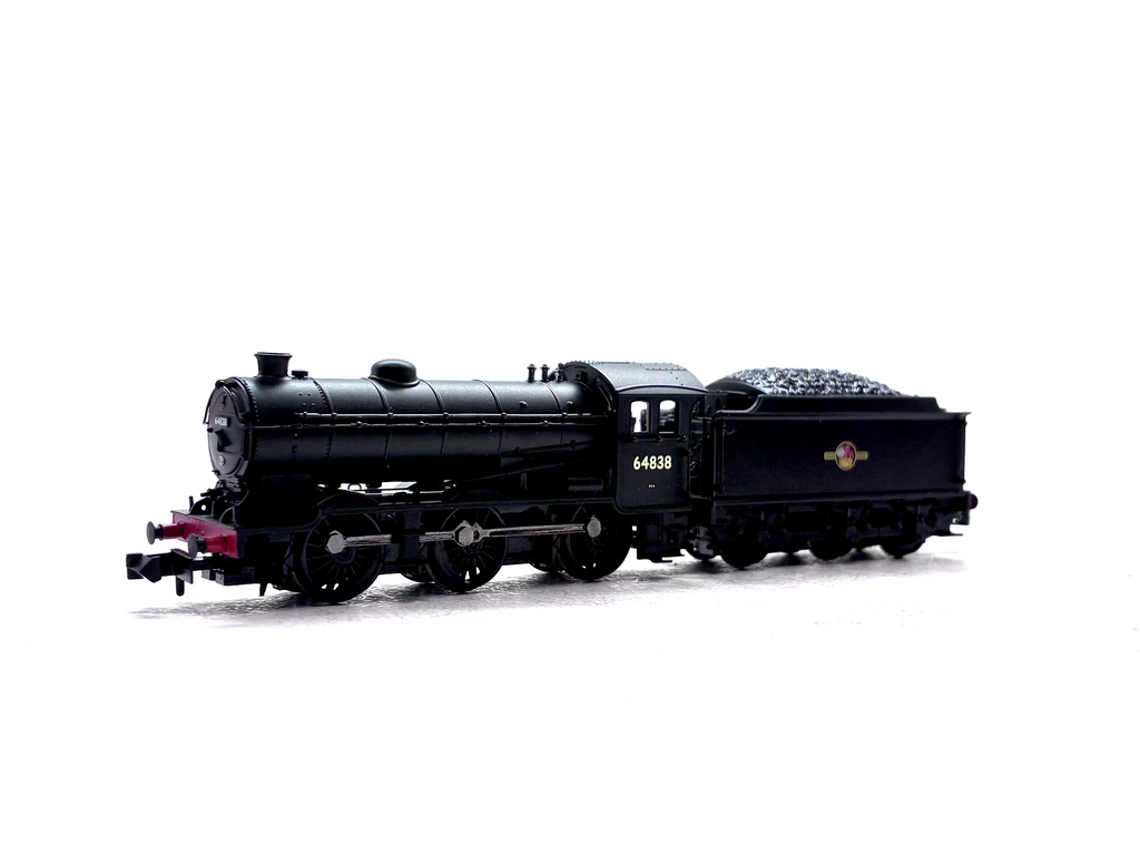 Graham Farish 372-402 Class J39 0-6-0 steam locomotive No. 64838 in BR black livery, pre-owned and boxed, N Gauge.