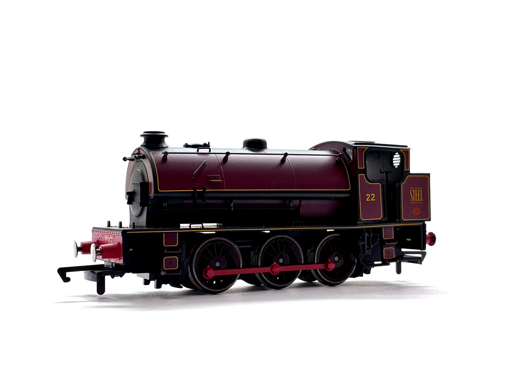 Hornby R3466 Class J94 0-6-0ST steam locomotive No. 22 in United Steel Company livery, pre-owned and unboxed, OO Gauge.