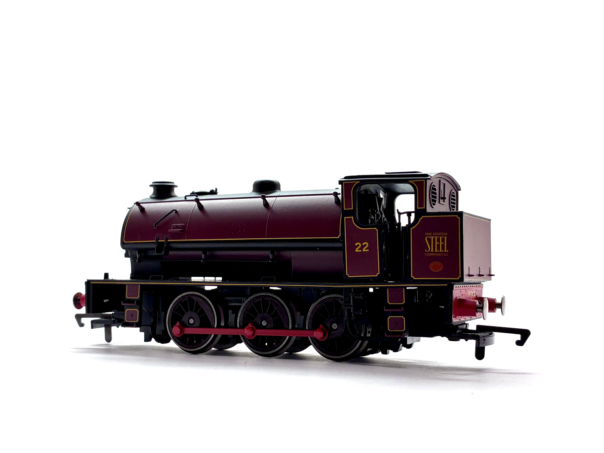 Hornby R3466 Class J94 0-6-0ST steam locomotive No. 22 in United Steel Company livery, pre-owned and unboxed, OO Gauge.