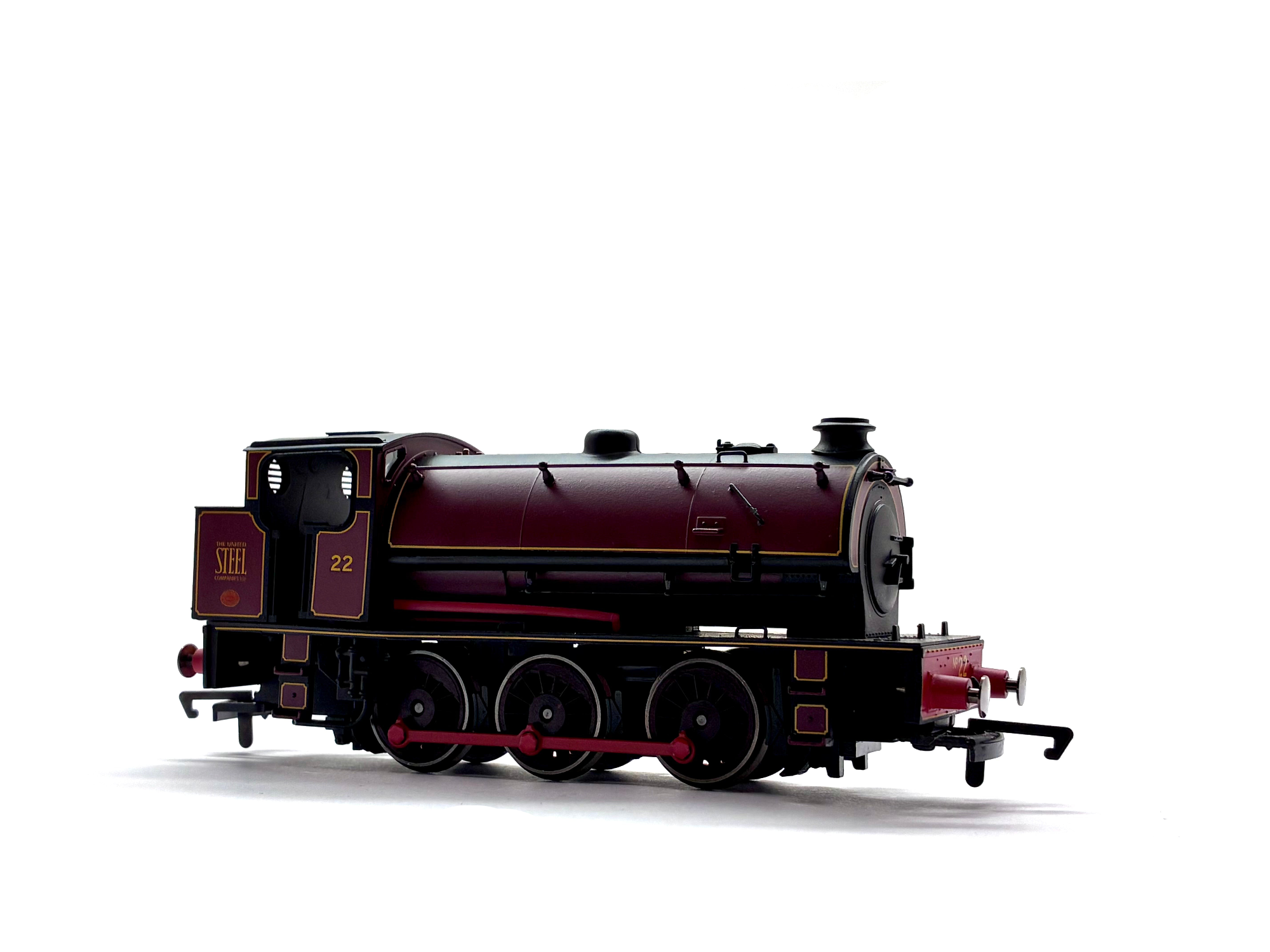 Hornby R3466 Class J94 0-6-0ST steam locomotive No. 22 in United Steel Company livery, pre-owned and unboxed, OO Gauge.
