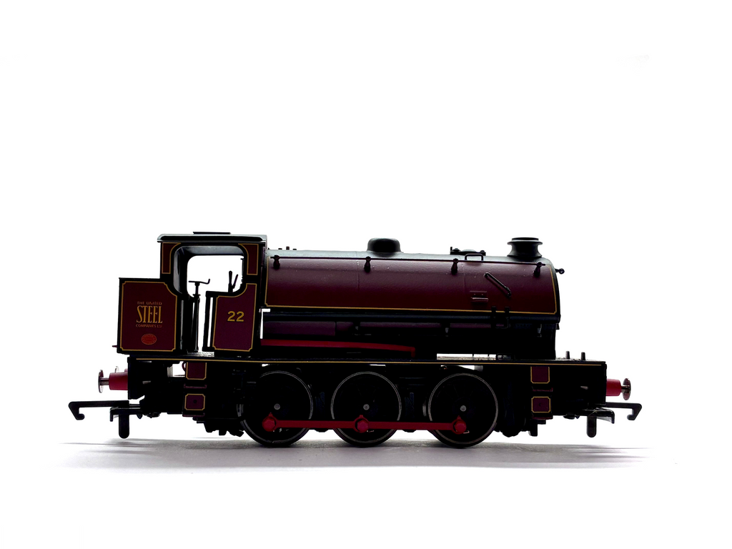 Hornby R3466 Class J94 0-6-0ST steam locomotive No. 22 in United Steel Company livery, pre-owned and unboxed, OO Gauge.