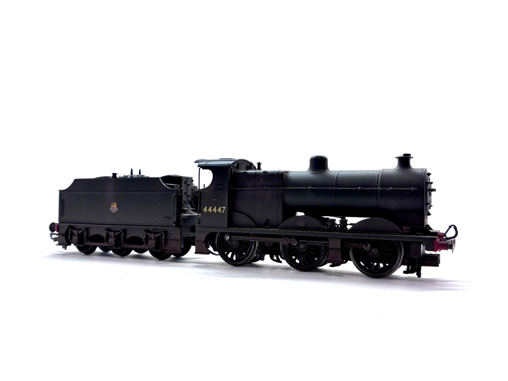 Hornby R2276 Class 4F 0-6-0 steam locomotive No. 44447 in BR black livery, pre-owned and unboxed, OO Gauge.