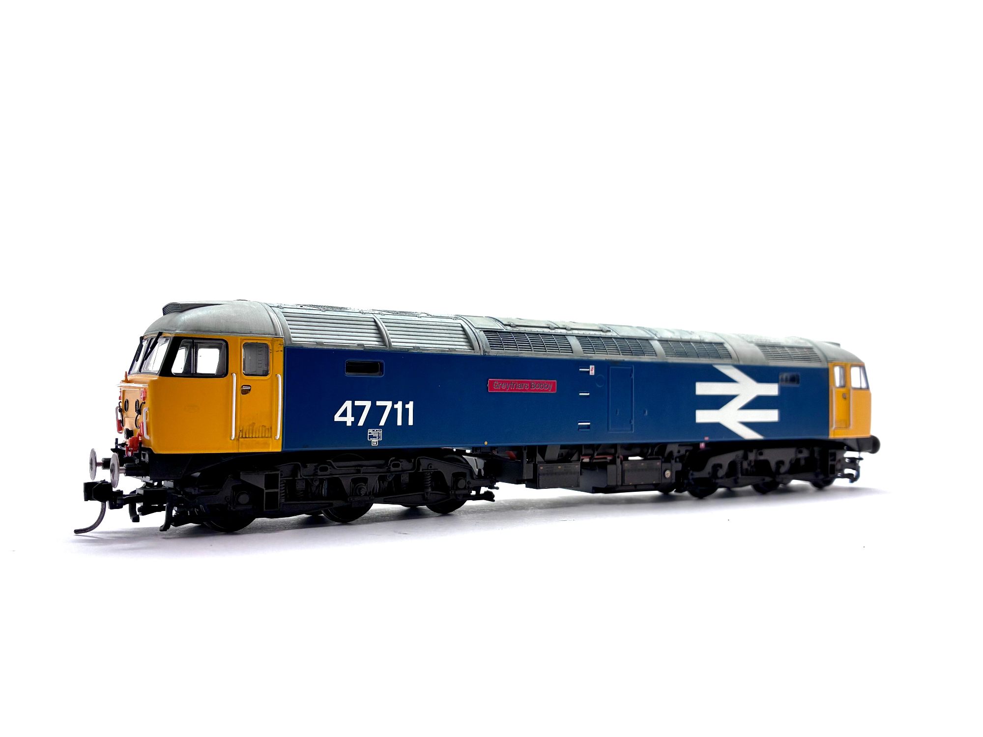 Bachmann Branchline 35-415 Class 47/7 diesel locomotive No. 47711 Greyfriars Bobby in BR large logo blue livery, new OO Gauge model.
