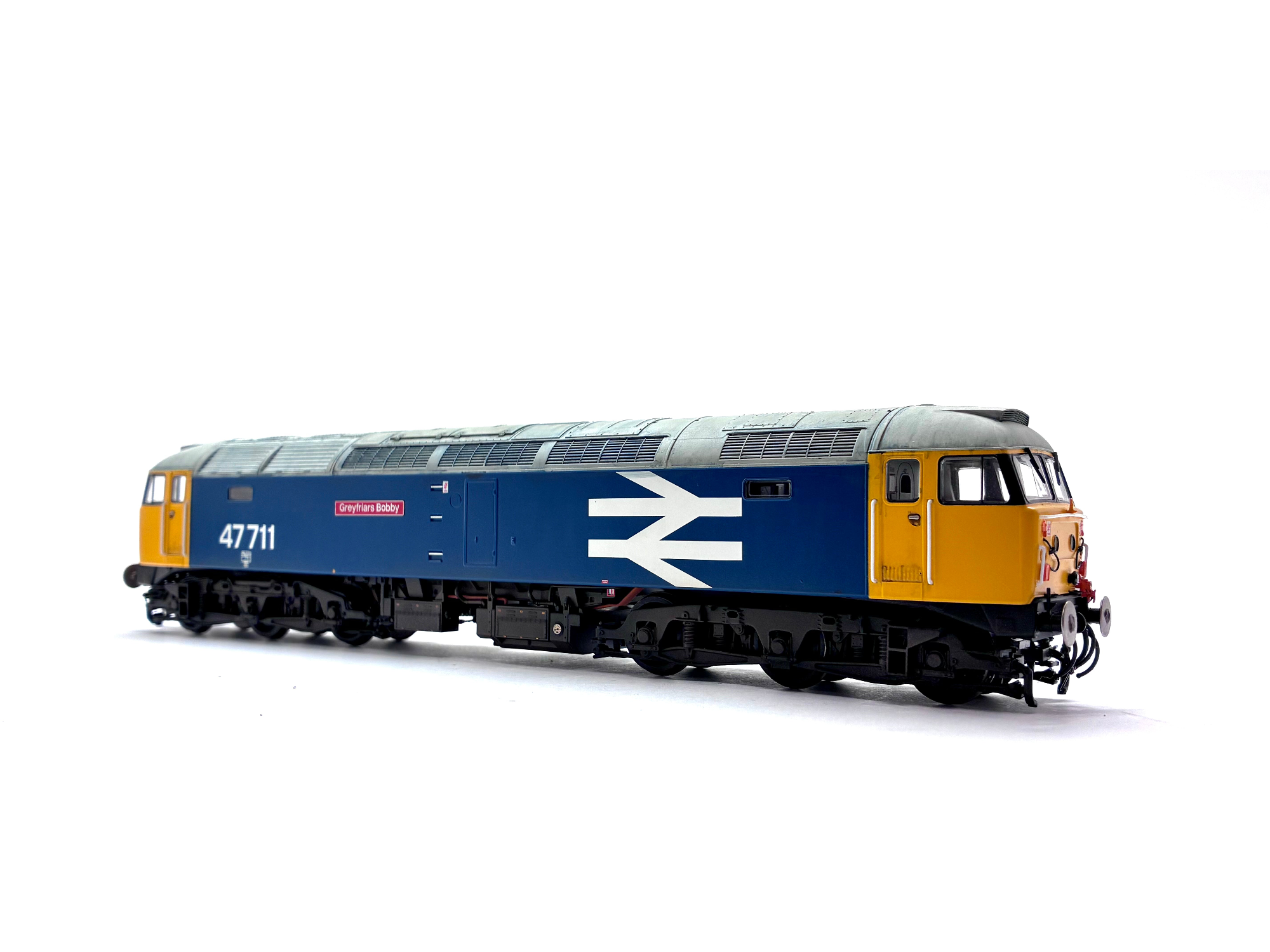Bachmann Branchline 35-415 Class 47/7 diesel locomotive No. 47711 Greyfriars Bobby in BR large logo blue livery, new OO Gauge model.