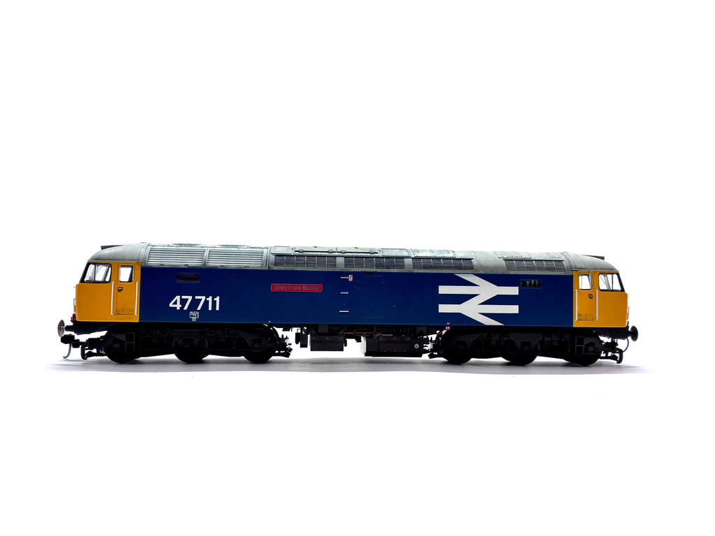 Bachmann Branchline 35-415 Class 47/7 diesel locomotive No. 47711 Greyfriars Bobby in BR large logo blue livery, new OO Gauge model.