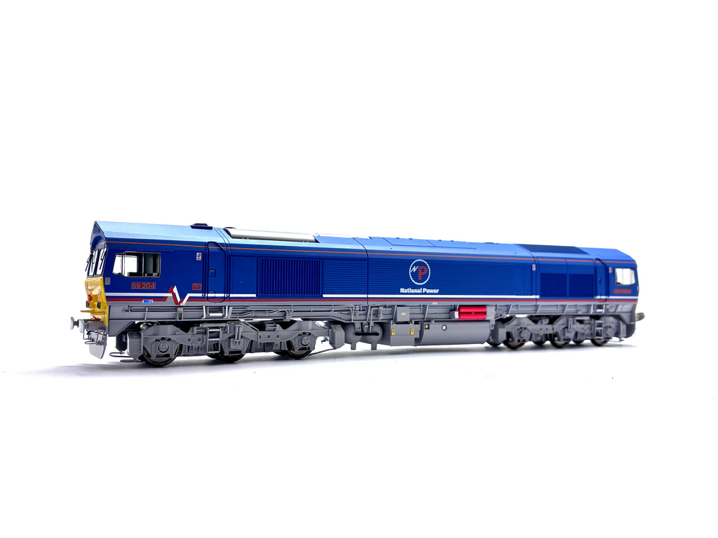 Dapol 4D-005-003 Class 59/2 diesel locomotive No. 59204 Vale of Glamorgan in National Power blue livery, pre-owned, OO Gauge.