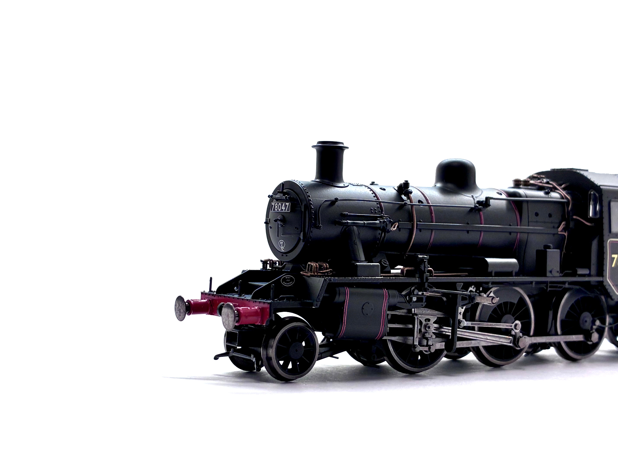 Hornby R3836 Standard Class 2MT 2-6-0 steam locomotive No. 78047 in BR black livery with late crest, new and boxed, OO Gauge.
