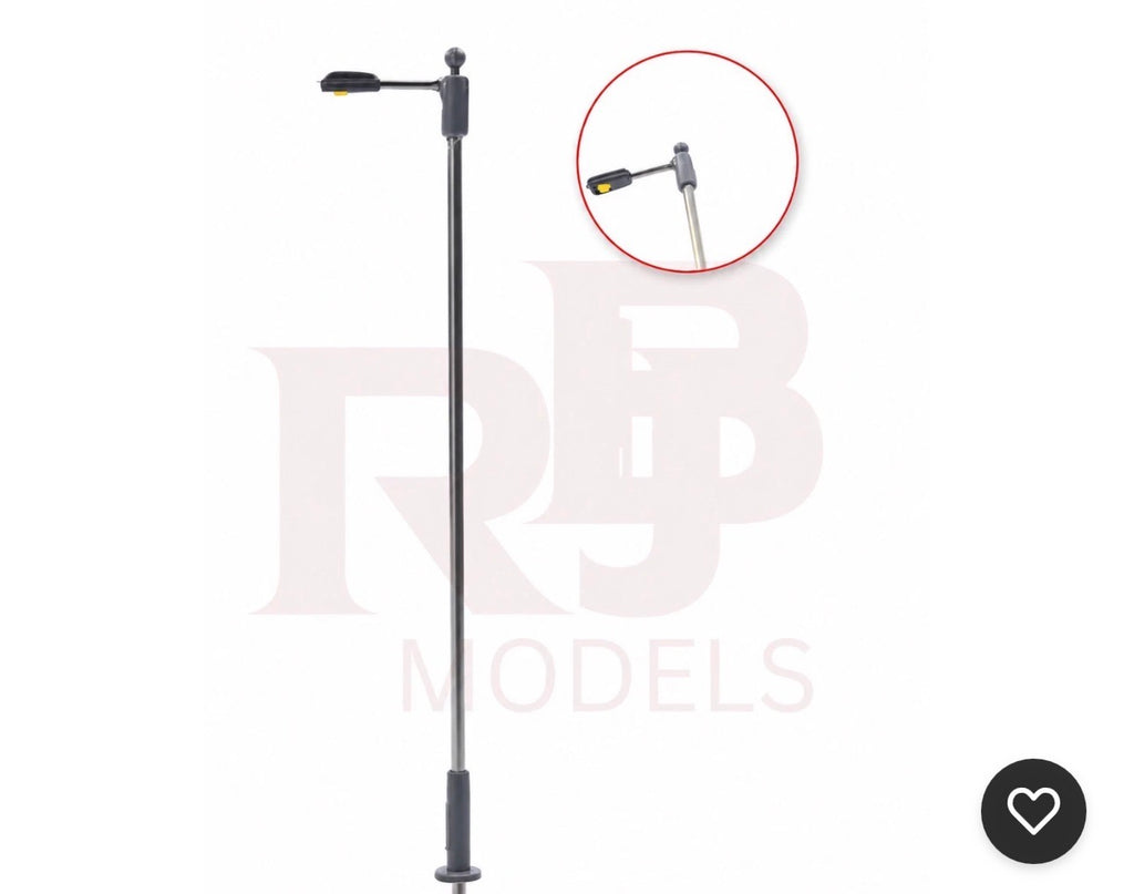 RJB Models OO gauge modern grey lamp posts 2 pack 3V model railway lighting
