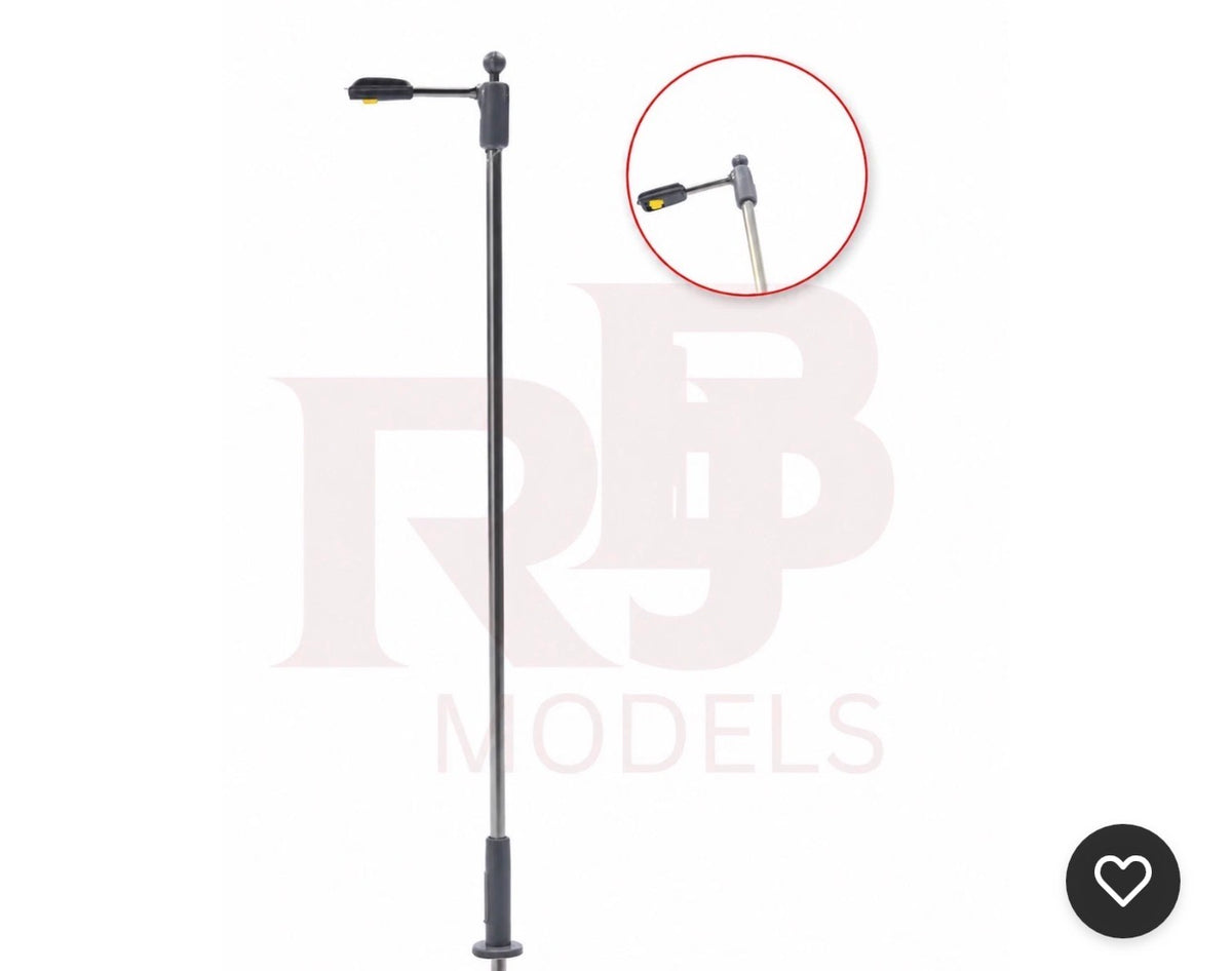 RJB Models OO gauge modern grey lamp posts 2 pack 3V model railway lighting