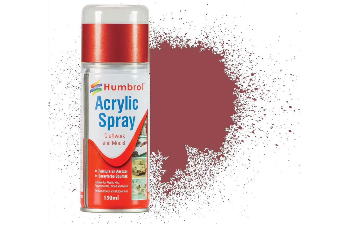 Humbrol AD6073 Wine Matt Acrylic Spray Paint 150ml aerosol can.