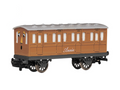 Thomas the Tank Engine Annie passenger carriage toy train on a white background.