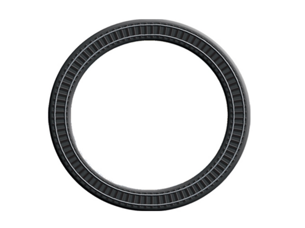 A circular black ring-shaped track shown on a plain white background.