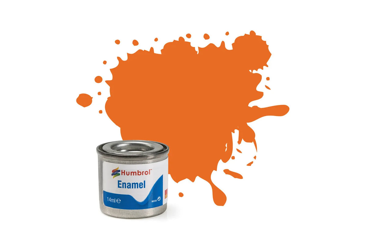 Humbrol AA0196 18 Orange Gloss Enamel Paint 14ml pot.