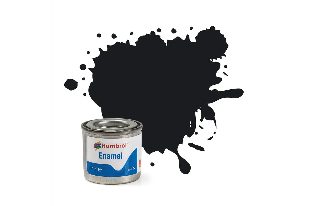 Humbrol AA0237 21 Black Gloss Enamel Paint 14ml pot.