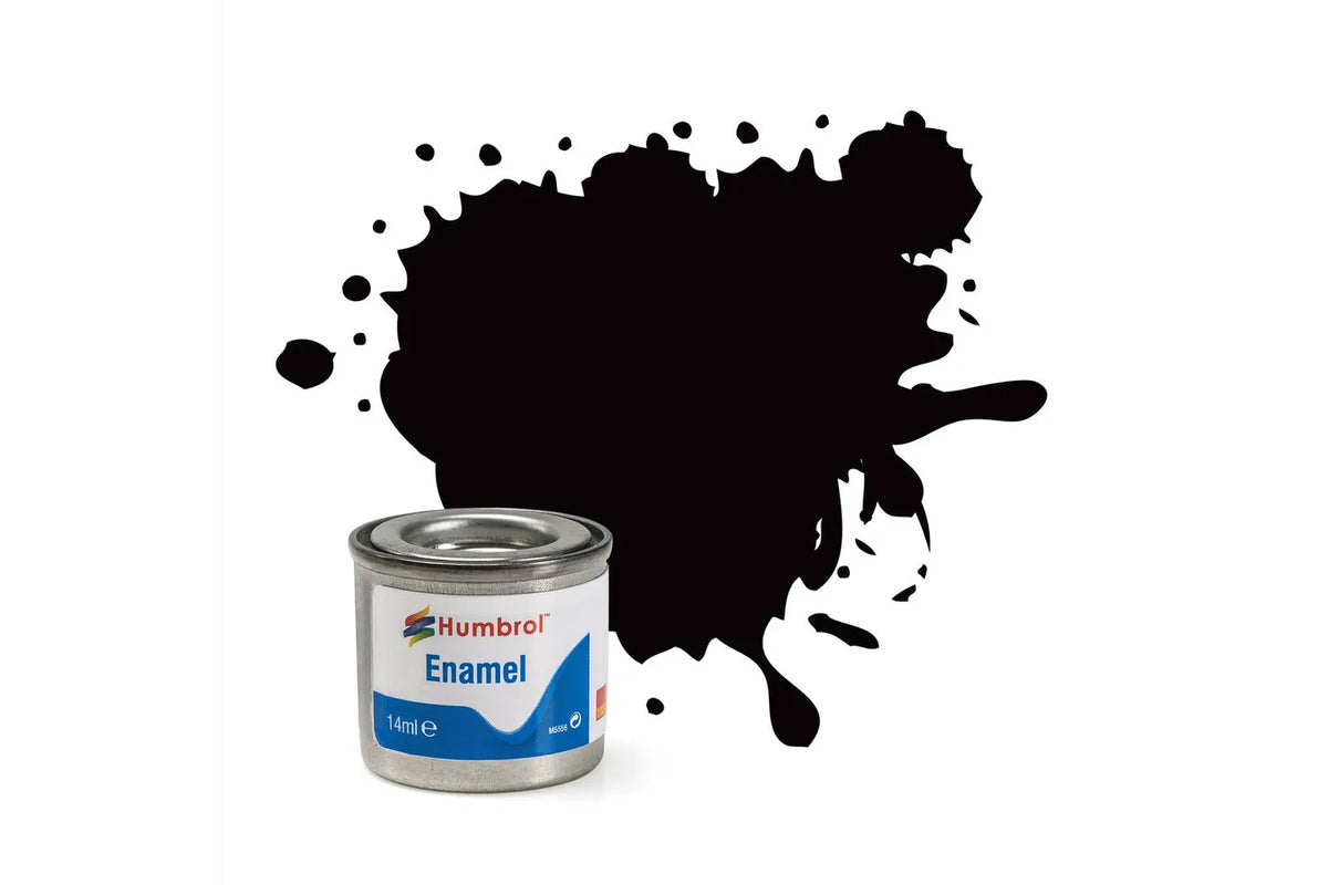 Humbrol AA0936 85 Black Satin Enamel Paint 14ml pot.