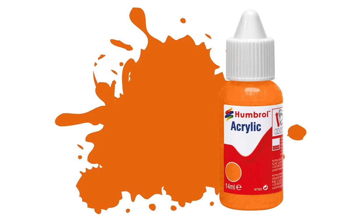 Humbrol DB0018 18 Orange Gloss Acrylic Paint 14ml pot.